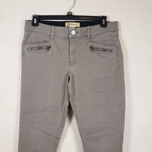 Democracy “Ab” Solution Equality Skinny Pants Taupe Gray Stretch Size 12 - Picture 3 of 9